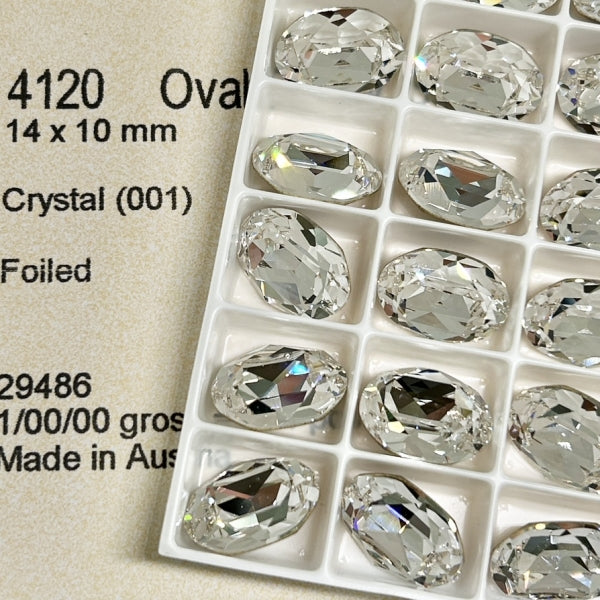 Swarovski 4120 crystal Oval Fancy Stone 001white(14x10mm)
