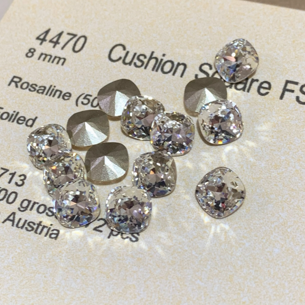 Swarovski 4470 crystal Cushion Square 001white(8mm)