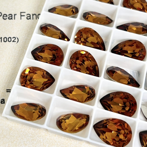 Swarovski 4320 Crystal Pear Fancy Stone 1002 light amber(14x10mm)