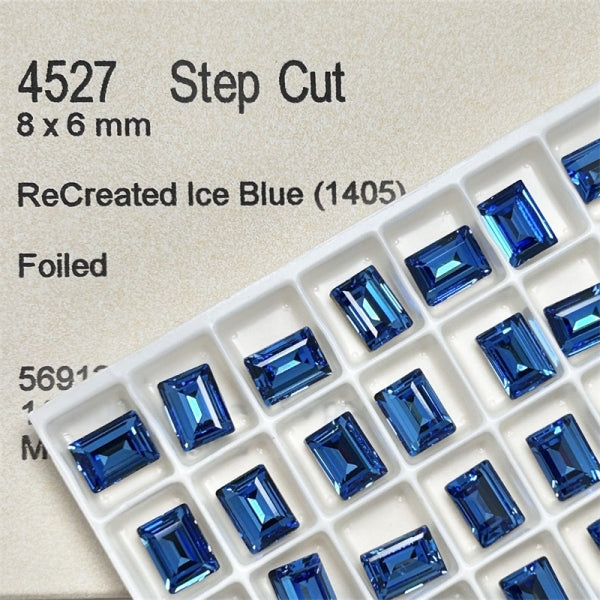 Swarovski 4527 crystal Step Cut Fancy Stone 1405 recreated ice blue(8x6mm)