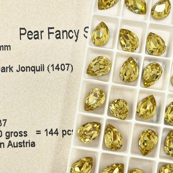 Swarovski 4320 Crystal Pear Fancy Stone 1407 rec.dark jonquil(10x7mm)