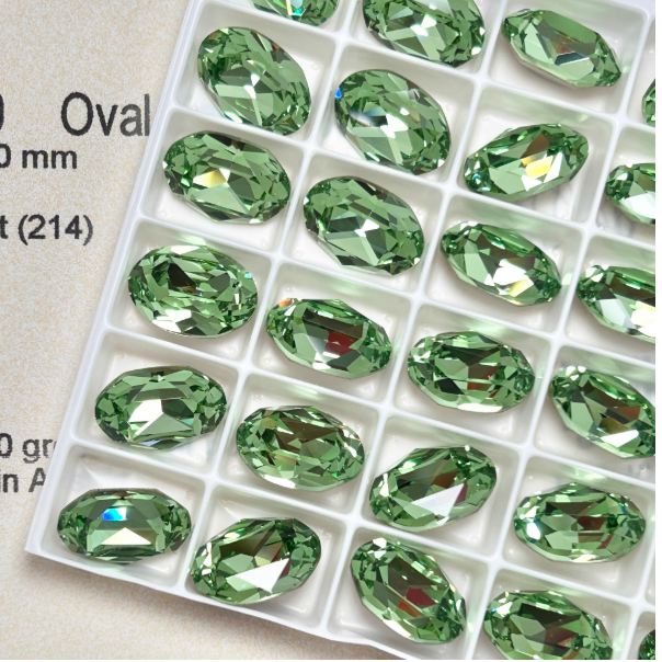 Swarovski 4120 crystal Oval Fancy Stone 214Peridot(14x10mm)