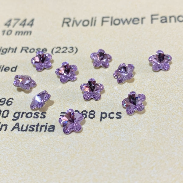 Swarovski 4744 crystal Flower Fancy Stone 371 Violet(6mm)