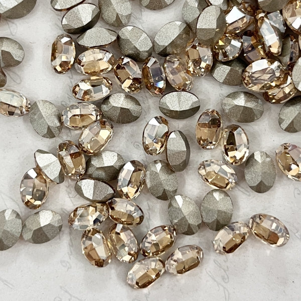 Swarovski 4128 Crystal XILION Oval Fancy Stone Golden Shadow
