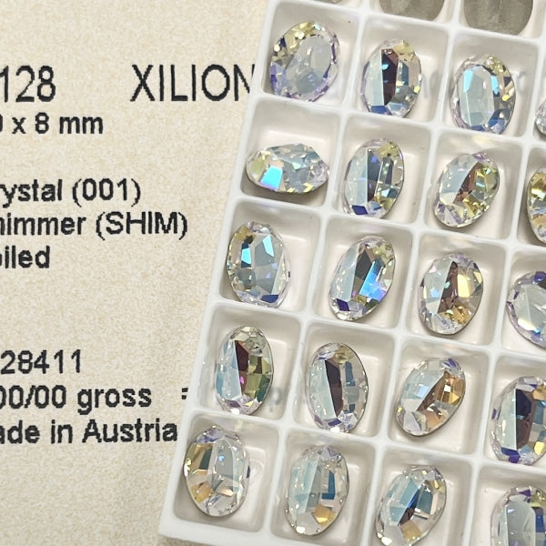 Swarovski 4128 Crystal XILION Oval Fancy Stone Shimmer(10x8mm)