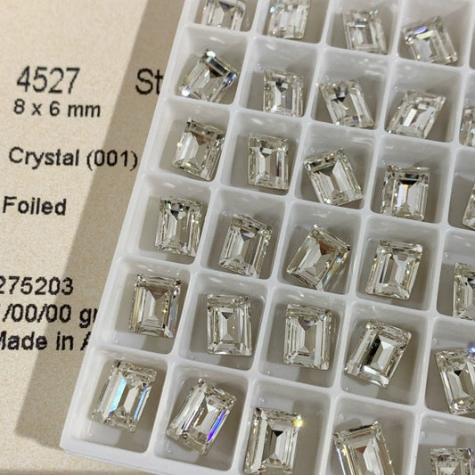 Swarovski 4527 crystal Step Cut Fancy Stone 001white（8x6mm）