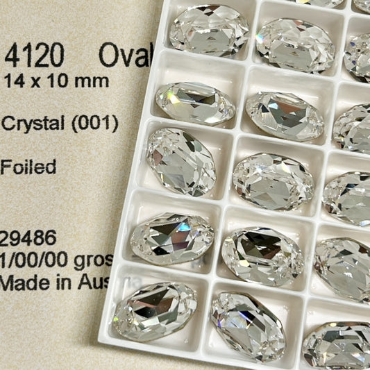 Swarovski 4120 crystal Oval Fancy Stone 001white（14x10mm）