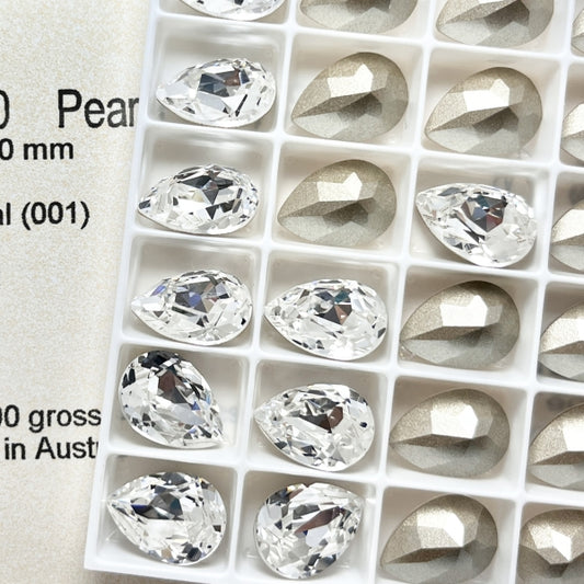 Swarovski 4320 Crystal  Pear Fancy Stone 001white（14x10mm）