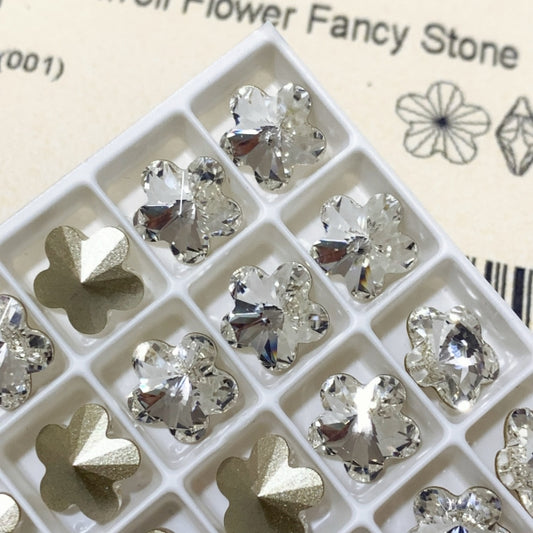 Swarovski 4744 crystal Flower Fancy Stone 001white（10mm）