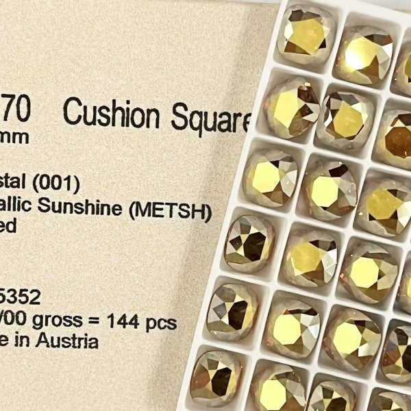 Swarovski 4470 crystal Cushion Square Metsh（10mm）