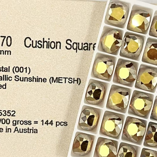 Swarovski 4470 crystal Cushion Square Metsh（10mm）