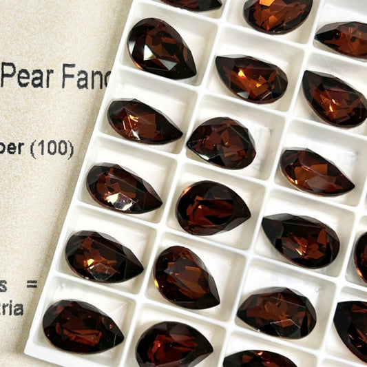 Swarovski 4320 Crystal  Pear Fancy Stone 1001 amber（14x10mm）