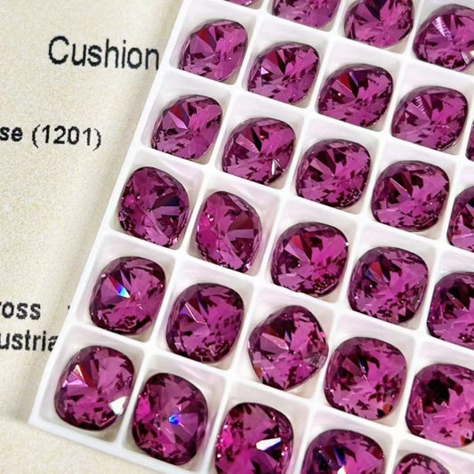 Swarovski 4470 crystal Cushion Square 1201Dark rose（10mm）