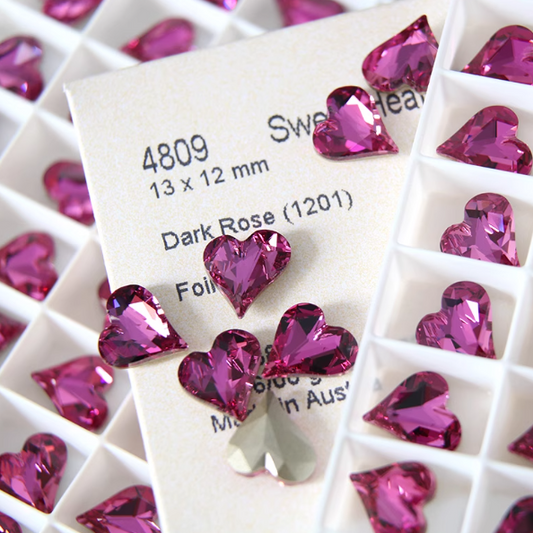 Swarovski 4809 crystal Sweet heart Fancy Stone  1201 Dark rose（13x12mm）