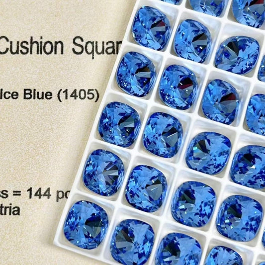 Swarovski 4470 crystal Cushion Square 1405recreated ice blue（10mm）