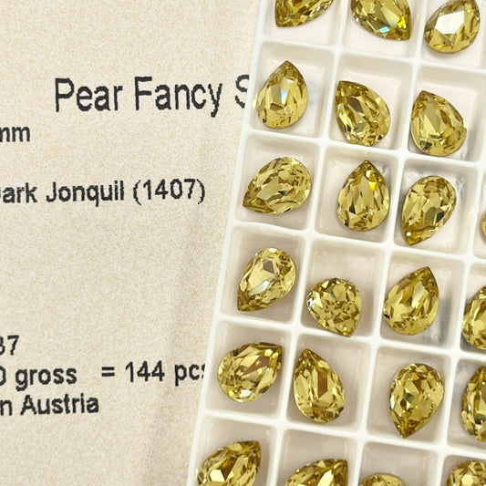 Swarovski 4320 Crystal  Pear Fancy Stone 1407 rec.dark jonquil（10x7mm）