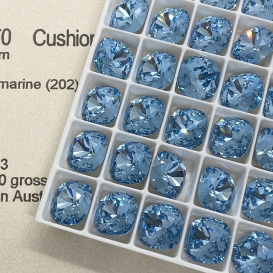 Swarovski 4470 crystal Cushion Square 202Aquamarine（10mm）