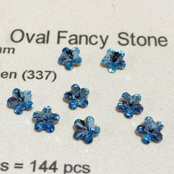 Swarovski 4744 crystal Flower Fancy Stone 202 Aquamarine（6mm）