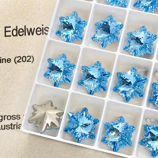 Swarovski 4753 crystal EdelweissFancy Stone 202 Aquamarine（14mm）
