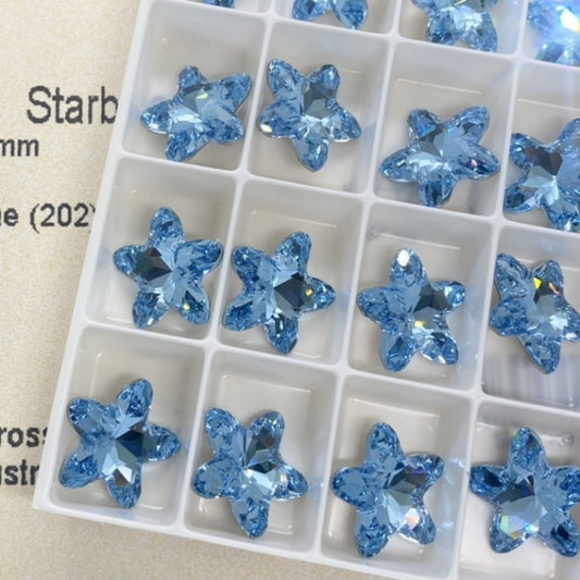 Swarovski 4754 crystal Starblopm FS Stone 202 Aquamarine（13mm）