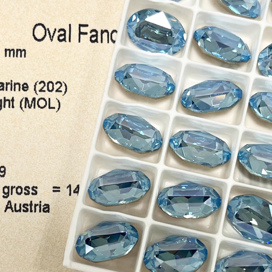 Swarovski 4120 crystal Oval Fancy Stone 202MOL Aquamarine Moonlight（14x10mm）