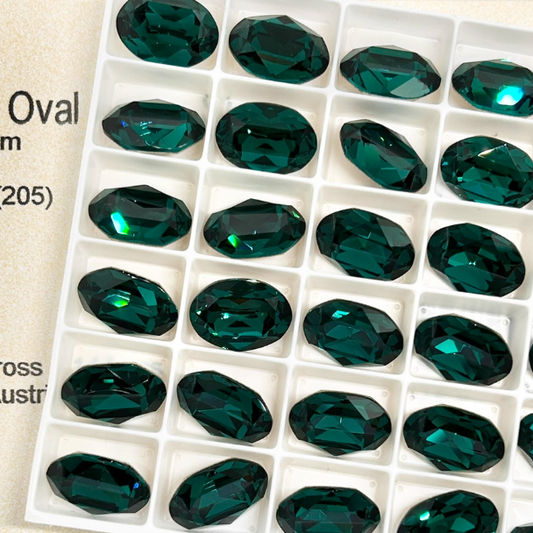 Swarovski 4120 crystal Oval Fancy Stone 205Emerald （14x10mm）