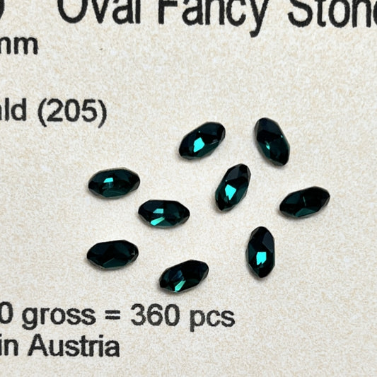 Swarovski 4120 crystal Oval Fancy Stone 205 Emerald（6x4mm）