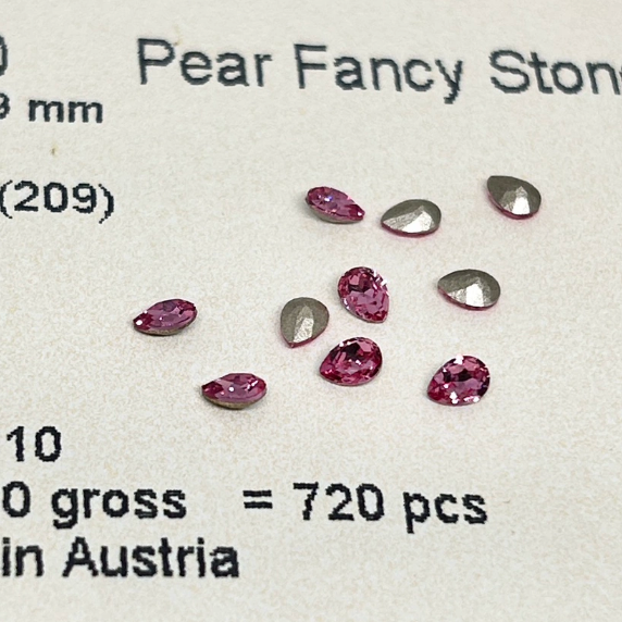 Swarovski 4320 Crystal  Mini Pear Fancy Stone 209Rose（4x2.9mm）