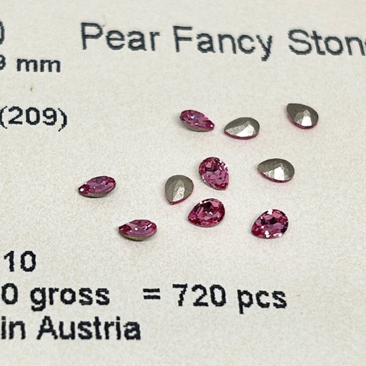 Swarovski 4320 Crystal  Mini Pear Fancy Stone 209Rose（4x2.9mm）