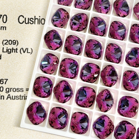 Swarovski 4470 crystal Cushion Square 209VL Rose Vitrail Light（10mm）