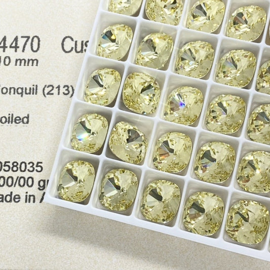 Swarovski 4470 crystal Cushion Square 213Jonquil（10mm）