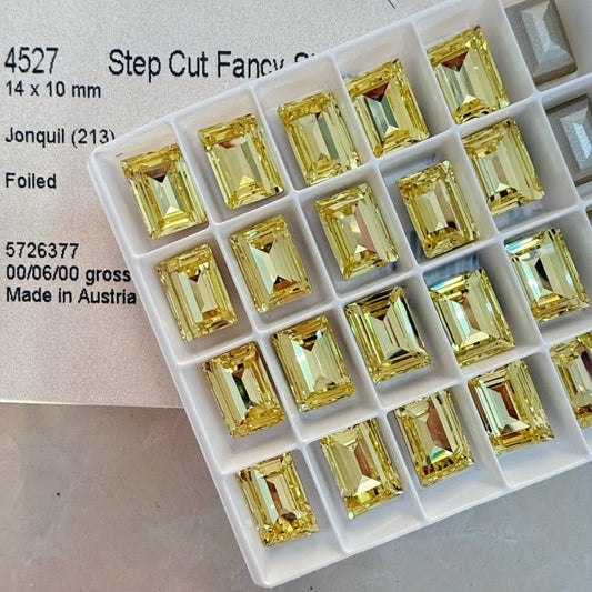 Swarovski 4527 crystal Step Cut Fancy Stone 213 Jonquil （14x10mm）
