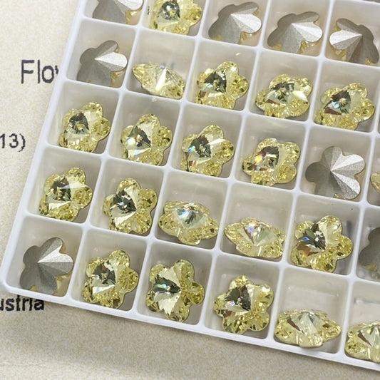 Swarovski 4744 crystal Flower Fancy Stone 213 Jonquil （10mm）