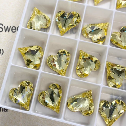 Swarovski 4809 crystal Sweet heart Fancy Stone 213Jonquil（13x12mm）