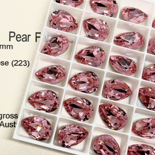 Swarovski 4320 Crystal  Pear Fancy Stone 223 Light Rose（14x10mm）