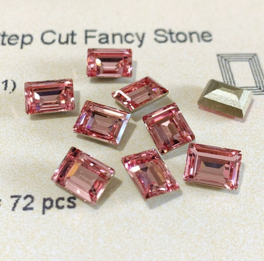 Swarovski 4527 crystal Step Cut Fancy Stone 223 Light Rose （8x6mm）
