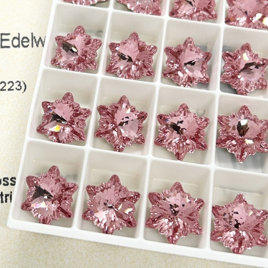 Swarovski 4753 crystal EdelweissFancy Stone 223 Light Rose（14mm）