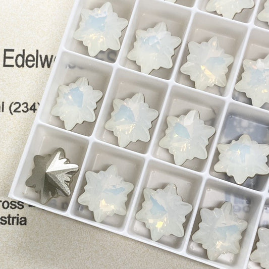 Swarovski 4753 crystal EdelweissFancy Stone  White Opal（14mm）