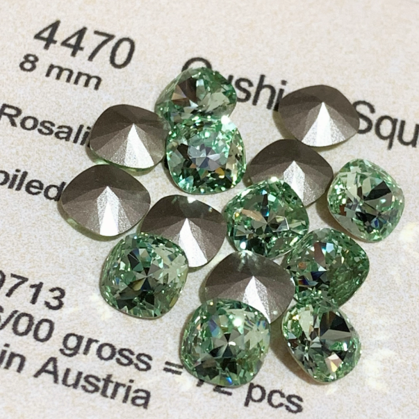 Swarovski 4470 crystal Cushion Square 238Chrysolite（8mm）