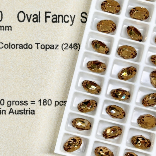 Swarovski 4120 crystal Oval Fancy Stone 246 Light Colorado Topaz（8x6mm）