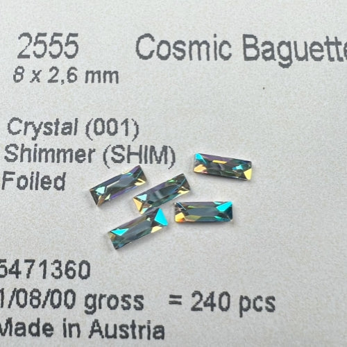 Swarovski 2555 Cosmic Baguette flat back crystals(8X2.6MM)
