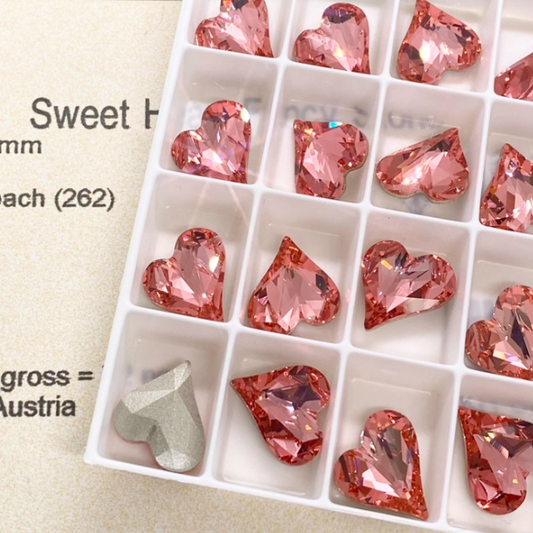 Swarovski 4809 crystal Sweet heart Fancy Stone 262Rose Peach（13x12mm）