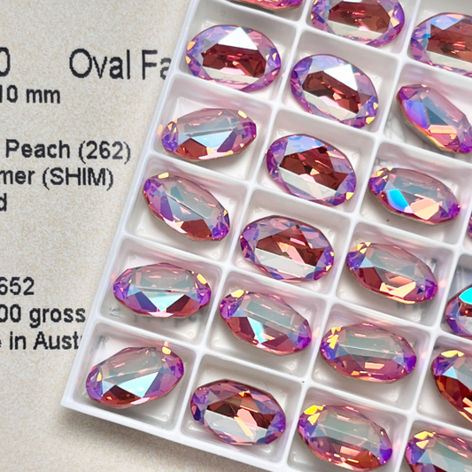 Swarovski 4120 crystal Oval Fancy Stone 262shim Rose Peach Shimmer（14x10mm）