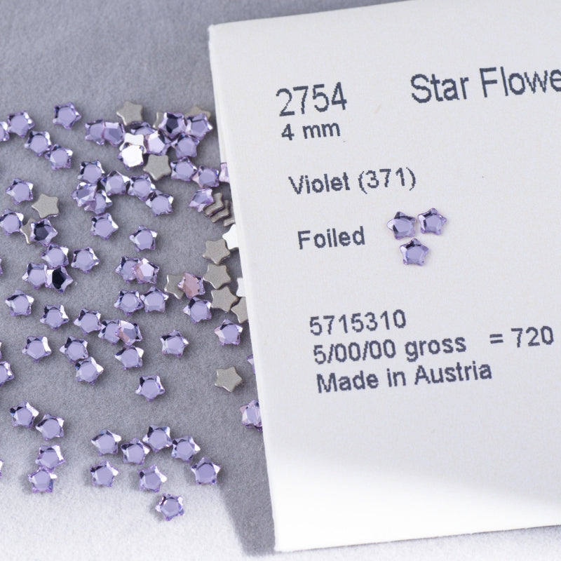 Swarovski 2754 Star Flower Flat back crystals（4mm）
