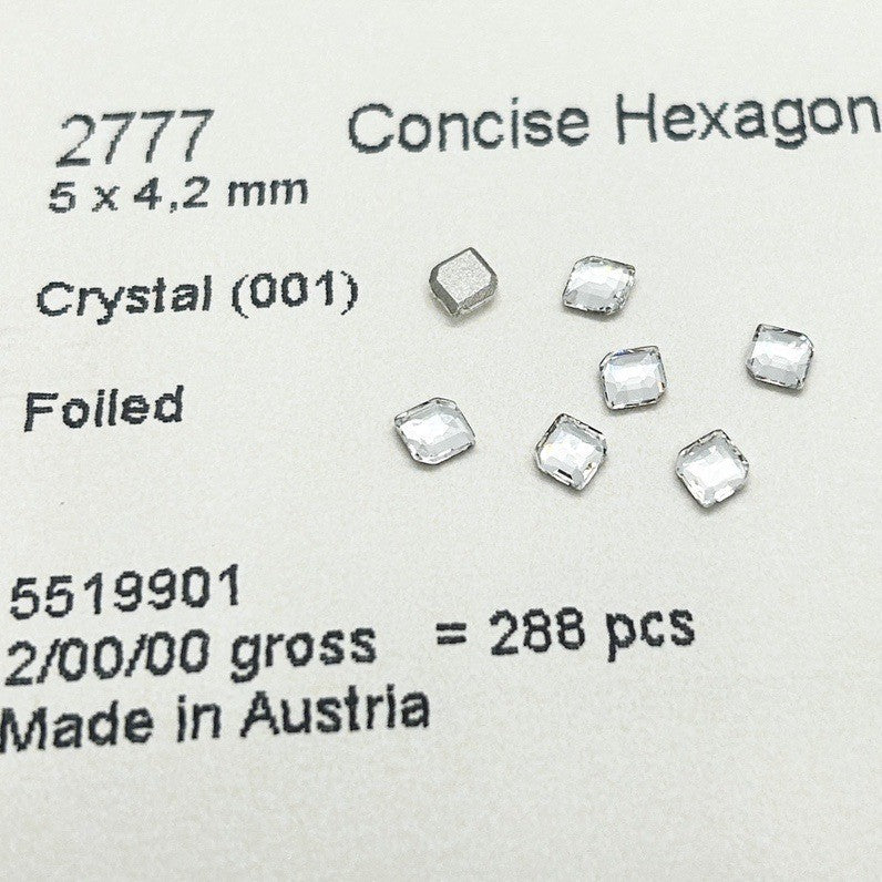 Swarovski 2777 Concise Hexagon crystals（5x4.2mm）001white