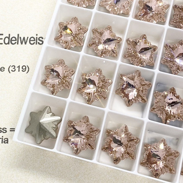 Swarovski 4753 crystal EdelweissFancy Stone 319 Vintage Rose（14mm）