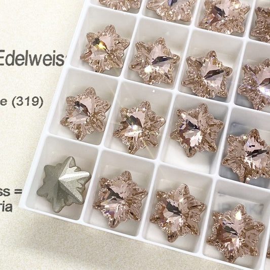 Swarovski 4753 crystal EdelweissFancy Stone 319 Vintage Rose（14mm）