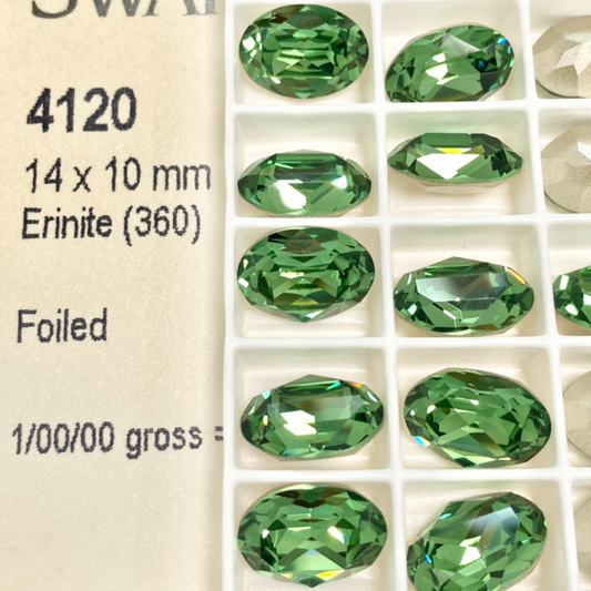 Swarovski 4120 crystal Oval Fancy Stone 360Erinite（14x10mm）