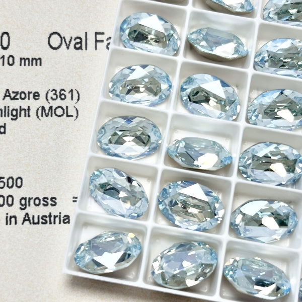 Swarovski 4120 crystal Oval Fancy Stone 361mol Light Azore Moonlight（14x10mm）