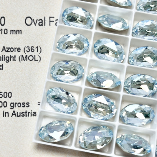 Swarovski 4120 crystal Oval Fancy Stone 361mol Light Azore Moonlight（14x10mm）